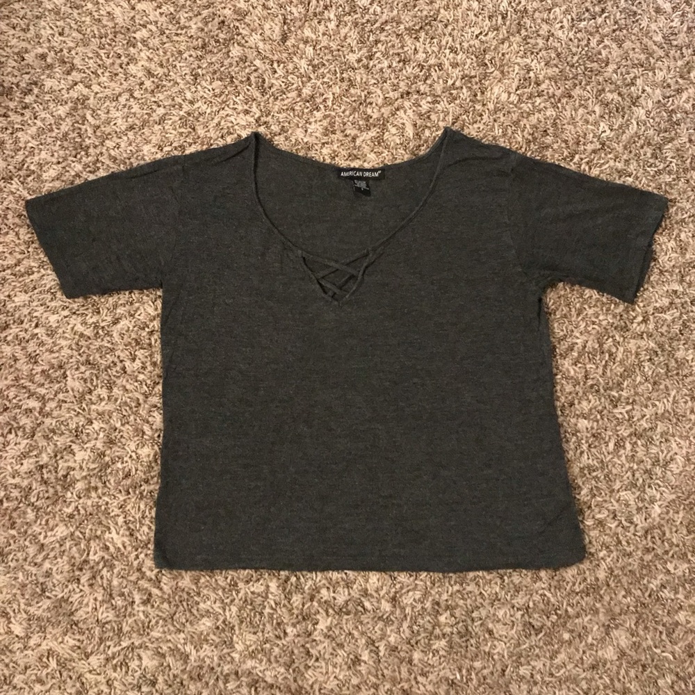 American Dream criss cross v-neck t-shirt